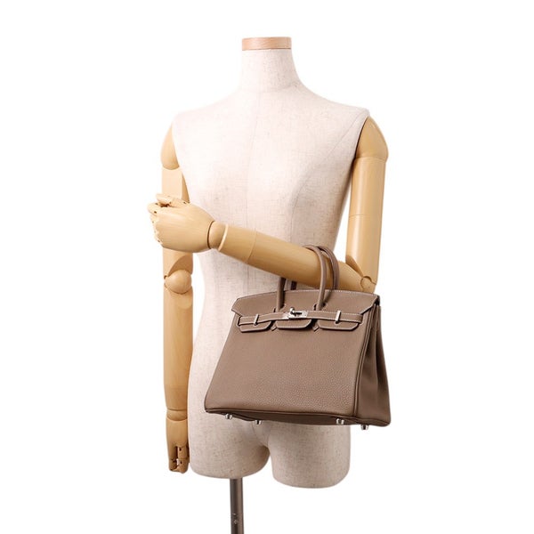 エルメス バーキン25 エトゥープ/シルバー金具 トゴ A刻印 HERMES Birkin ハンドバッグ