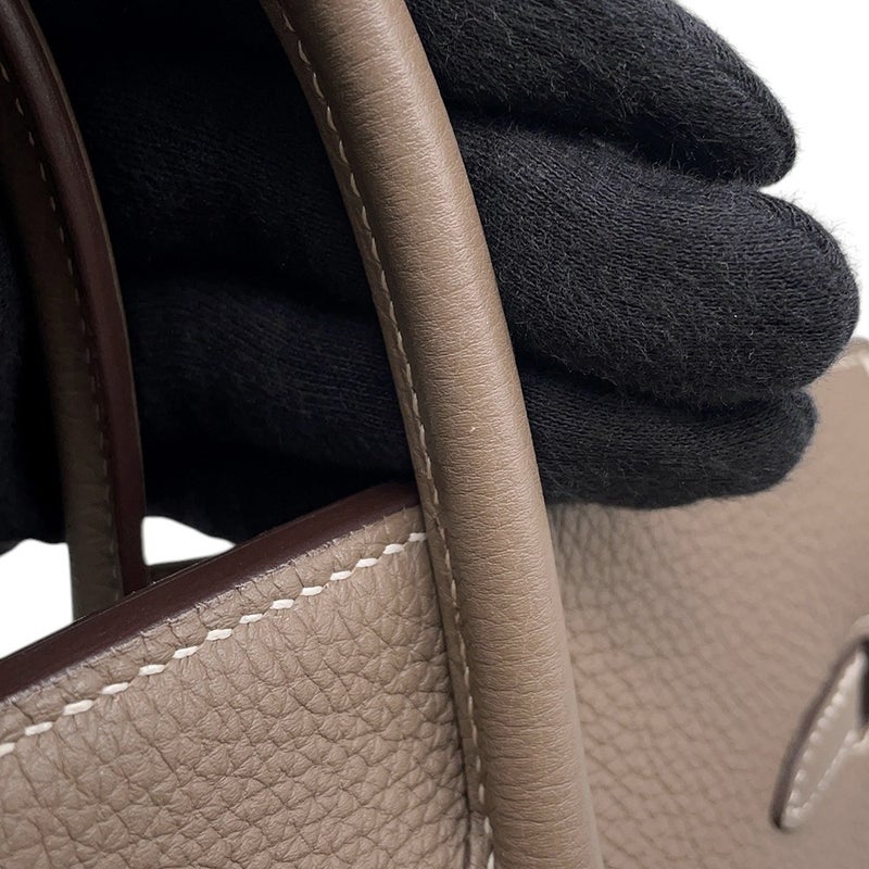 エルメス バーキン25 エトゥープ/シルバー金具 トゴ A刻印 HERMES Birkin ハンドバッグ