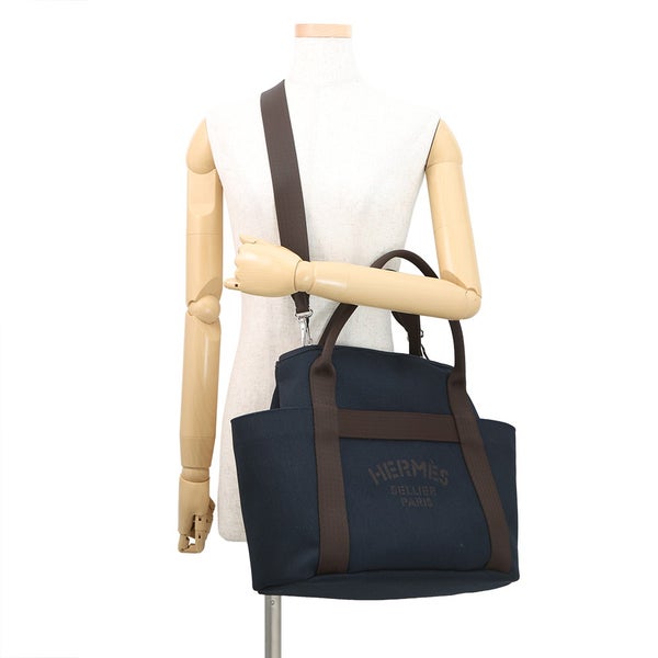 エルメス サックドパンサージュ グルーム SAC DE PANSAGE GROOM ネイビー/フー K刻印 ２wayショルダー