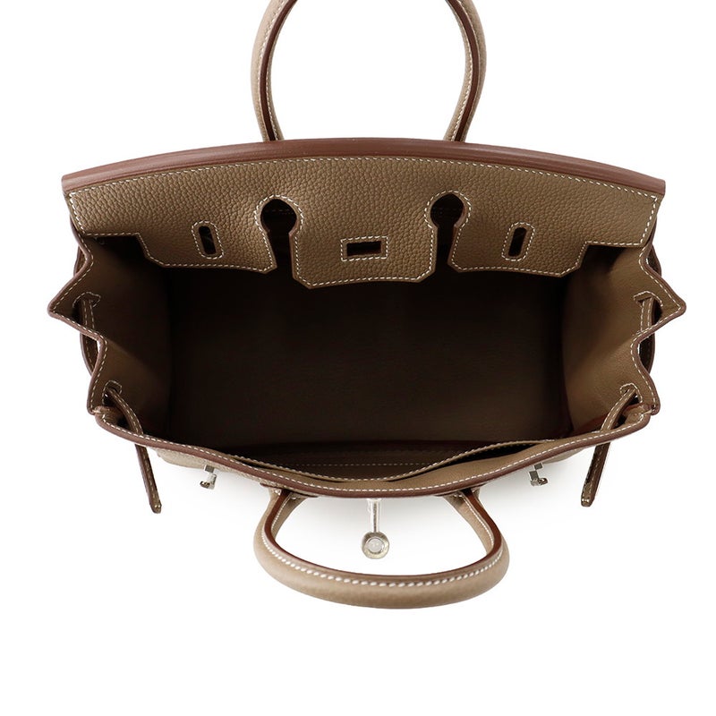 エルメス バーキン25 エトゥープ/シルバー金具 トゴ G刻印 HERMES Birkin ハンドバッグ