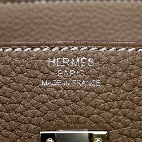 エルメス バーキン25 エトゥープ/シルバー金具 トゴ G刻印 HERMES Birkin ハンドバッグ
