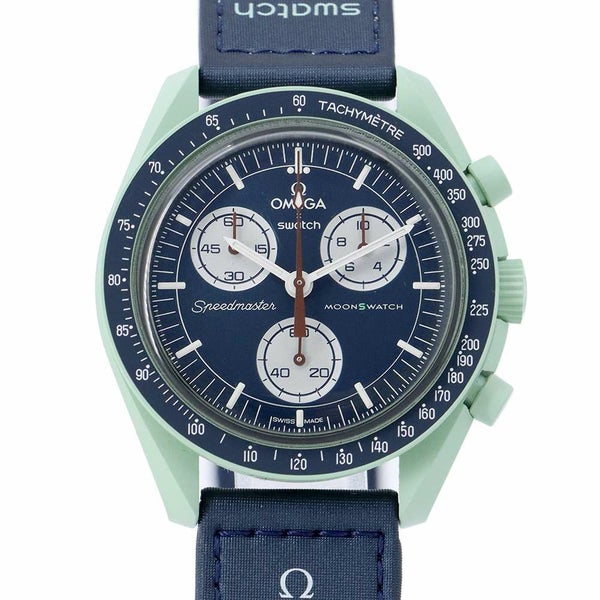 スウォッチ オメガ コラボ ミッション オン アース SO33G100 Swatch 腕時計 ブルー文字盤
