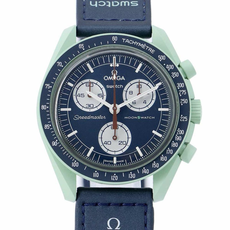 スウォッチ オメガ コラボ ミッション オン アース SO33G100 Swatch 腕時計 ブルー文字盤