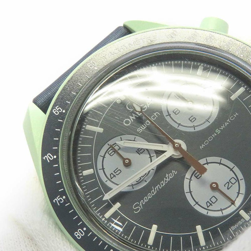 スウォッチ オメガ コラボ ミッション オン アース SO33G100 Swatch 腕時計 ブルー文字盤