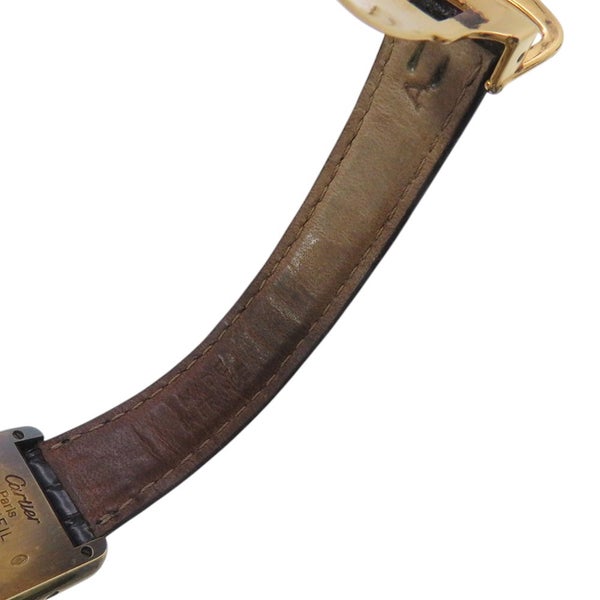 カルティエ マストタンク ヴェルメイユ SM SV925 5057001 クォーツ ヴィンテージ Cartier 腕時計 黒文字盤