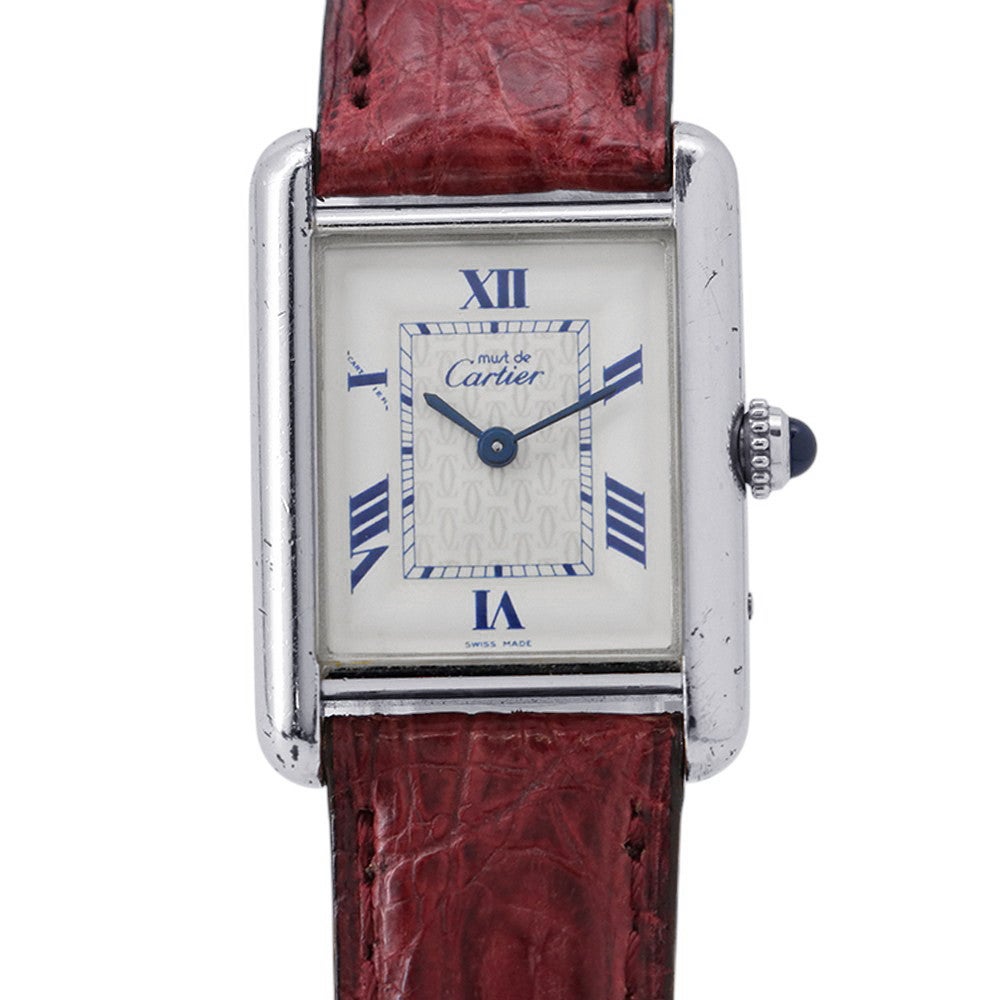カルティエ マストタンク MM 2416 SV925 ヴィンテージ Cartier 腕時計 白文字盤 カルティエ マストタンク MM 2416 SV925 ヴィンテージ Cartier 腕時計