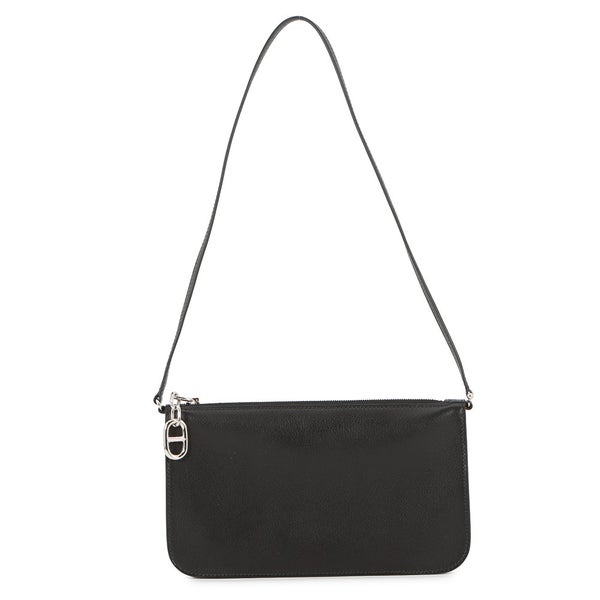 エルメス ショルダーバッグ ジップアンゴー シェーヌダンクル トゥーゴー ブラック/シルバー金具 エバーグレイン K刻印 黒