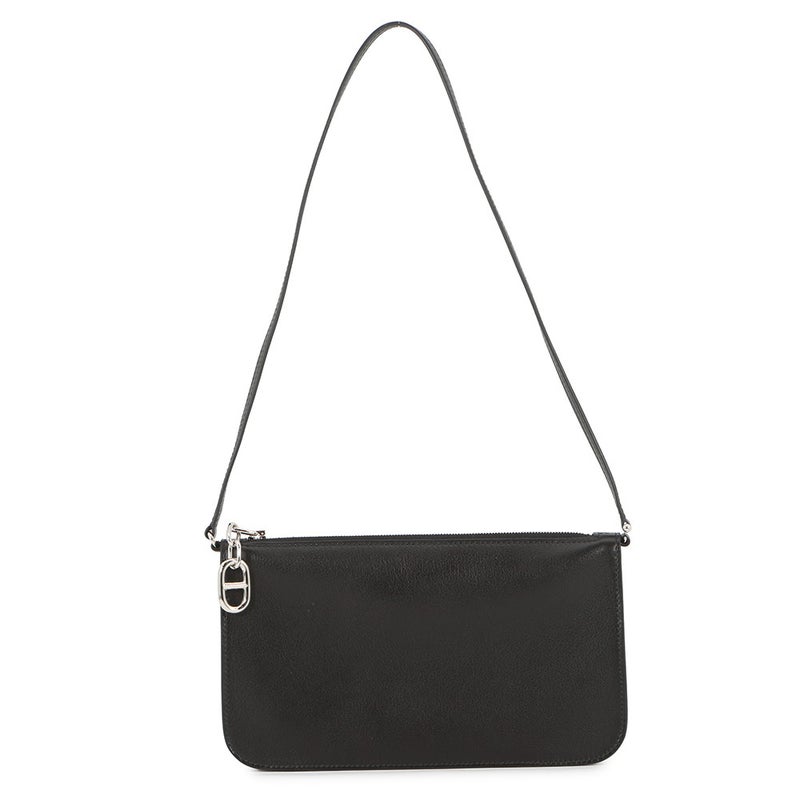 エルメス ショルダーバッグ ジップアンゴー シェーヌダンクル トゥーゴー ブラック/シルバー金具 エバーグレイン K刻印 黒