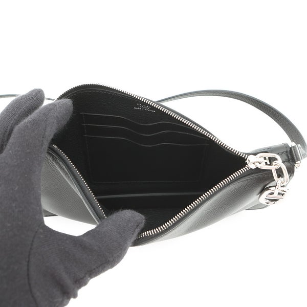 エルメス ショルダーバッグ ジップアンゴー シェーヌダンクル トゥーゴー ブラック/シルバー金具 エバーグレイン K刻印 黒
