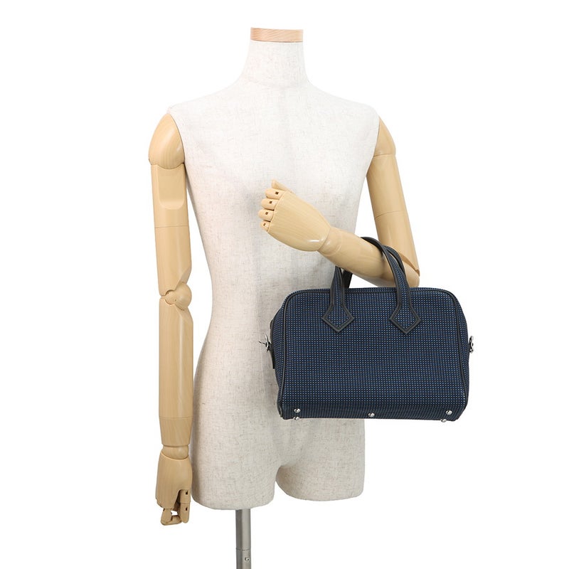 エルメス エルメス ヴィクトリア 3 フールトゥ ミニ ブラック/ブルーサフィール/シルバー金具 スイフト/トワルキャドリーユ W刻印 ２wayショルダー