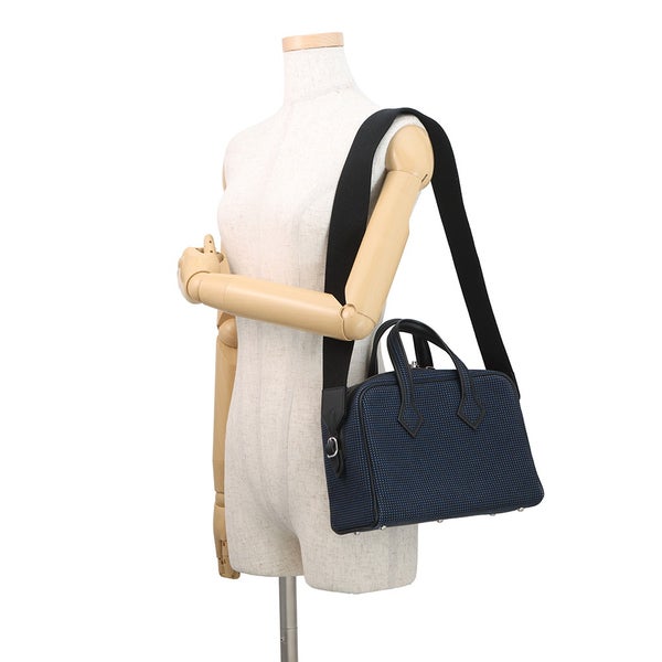 エルメス エルメス ヴィクトリア 3 フールトゥ ミニ ブラック/ブルーサフィール/シルバー金具 スイフト/トワルキャドリーユ W刻印 ２wayショルダー