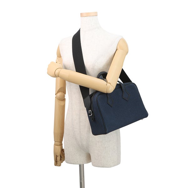 エルメス エルメス ヴィクトリア 3 フールトゥ ミニ ブラック/ブルーサフィール/シルバー金具 スイフト/トワルキャドリーユ W刻印 ２wayショルダー