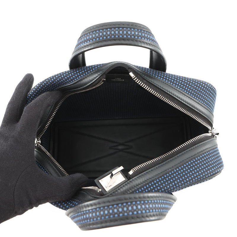 エルメス エルメス ヴィクトリア 3 フールトゥ ミニ ブラック/ブルーサフィール/シルバー金具 スイフト/トワルキャドリーユ W刻印 ２wayショルダー