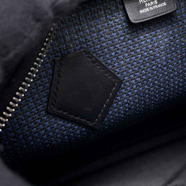 エルメス エルメス ヴィクトリア 3 フールトゥ ミニ ブラック/ブルーサフィール/シルバー金具 スイフト/トワルキャドリーユ W刻印 ２wayショルダー