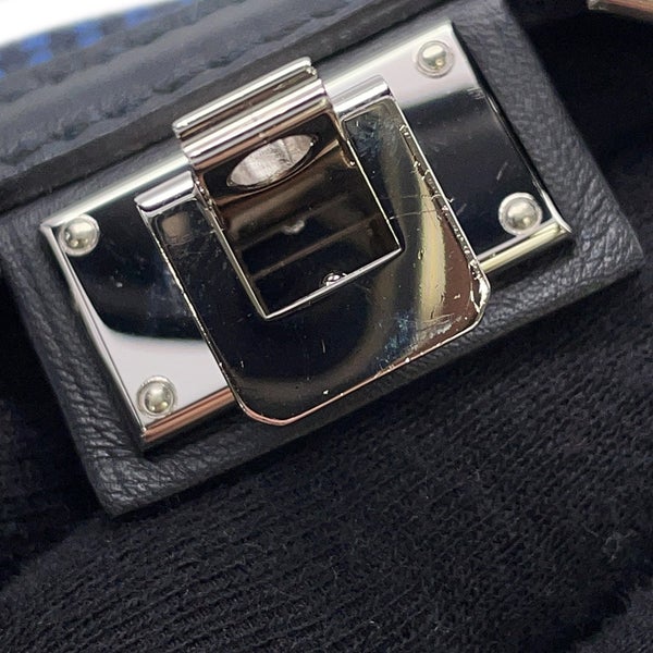 エルメス エルメス ヴィクトリア 3 フールトゥ ミニ ブラック/ブルーサフィール/シルバー金具 スイフト/トワルキャドリーユ W刻印 ２wayショルダー