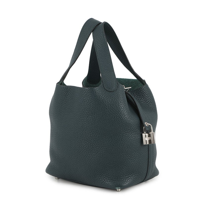 エルメス ハンドバッグ ピコタンロックPM ヴェールボスフォール/シルバー金具 トリヨンクレマンス C刻印