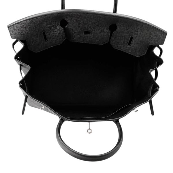 エルメス バーキン40 ブラック/シルバー金具 トゴ Y刻印 HERMES Birkin ハンドバッグ 黒