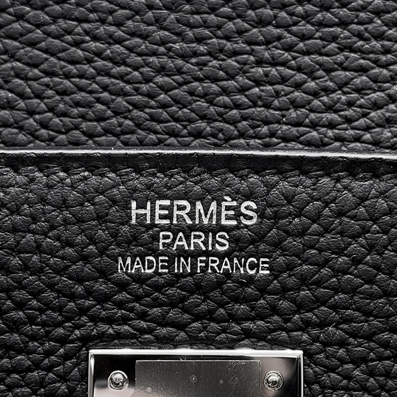 エルメス バーキン40 ブラック/シルバー金具 トゴ Y刻印 HERMES Birkin ハンドバッグ 黒
