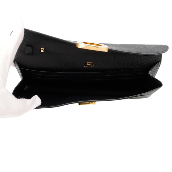 エルメス 長財布 シェーヌダンクル トゥーゴー ブラック/ブラック金具/ゴールド金具 エプソン W刻印 黒