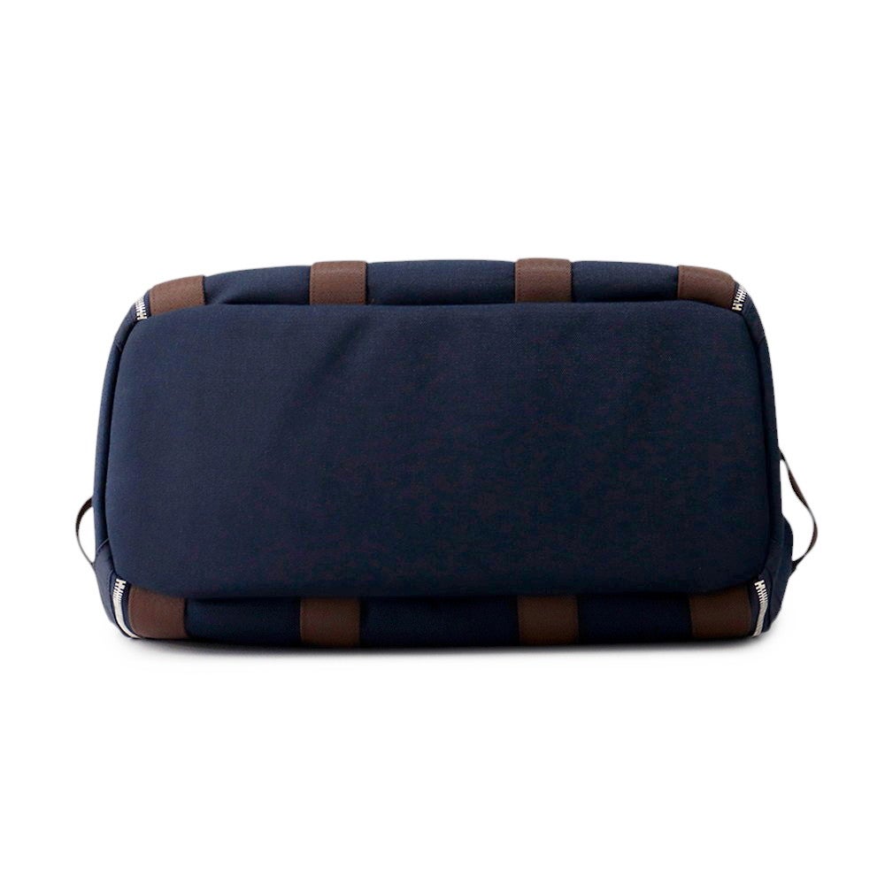 エルメス ドッグキャリーバッグ ネイビー/ブラウン/シルバー金具