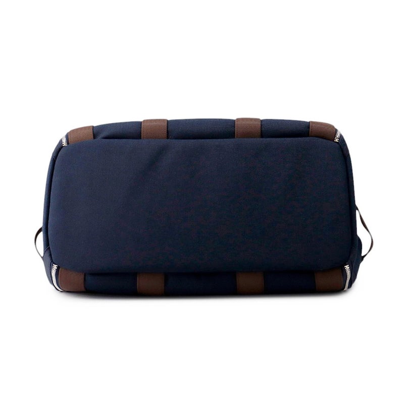 エルメス ドッグキャリーバッグ ネイビー/ブラウン/シルバー金具 キャンバス W刻印 HERMES 小型ペットキャリー