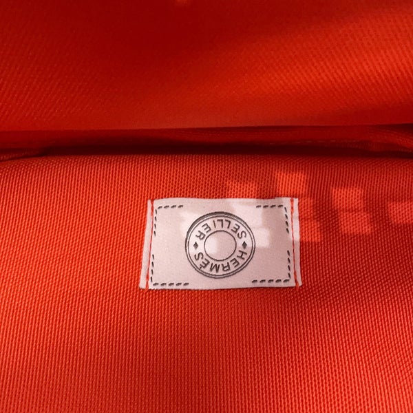 エルメス ドッグキャリーバッグ ネイビー/ブラウン/シルバー金具 キャンバス W刻印 HERMES 小型ペットキャリー