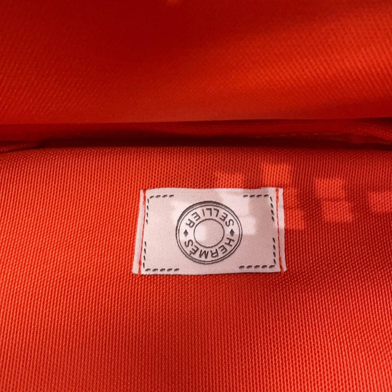 エルメス ドッグキャリーバッグ ネイビー/ブラウン/シルバー金具 キャンバス W刻印 HERMES 小型ペットキャリー