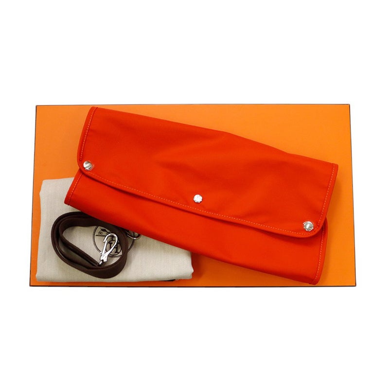 エルメス ドッグキャリーバッグ ネイビー/ブラウン/シルバー金具 キャンバス W刻印 HERMES 小型ペットキャリー