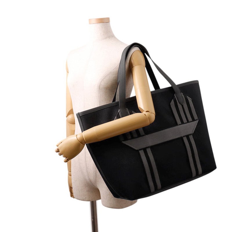 エルメス トートバッグ ピュール サングル ブラック/グレー/シルバー金具 トワルミリタリー/トリヨンクレマンス B刻印 黒