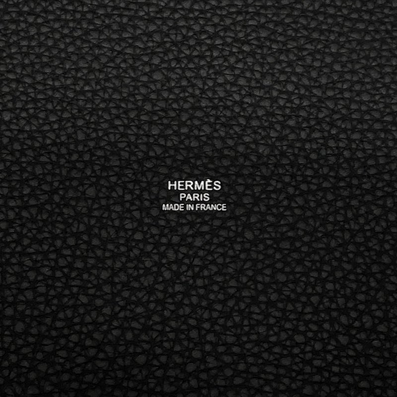 エルメス トートバッグ ピュール サングル ブラック/グレー/シルバー金具 トワルミリタリー/トリヨンクレマンス B刻印 黒