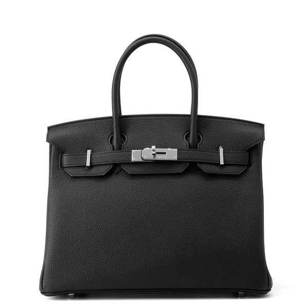 エルメス バーキン30 ブラック/シルバー金具 トゴ G刻印 HERMES Birkin ハンドバッグ 黒