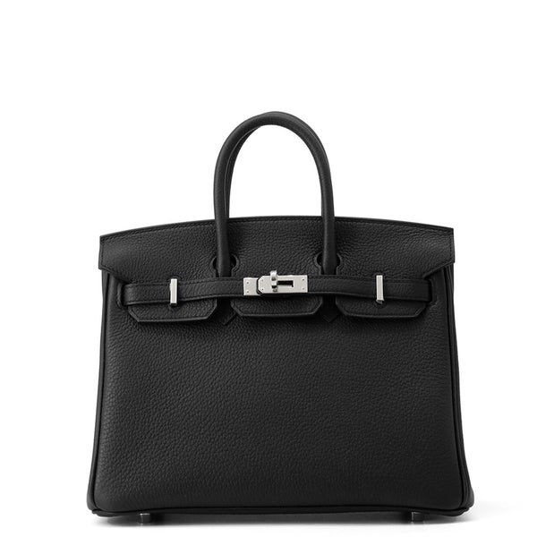 エルメス バーキン25 ブラック/シルバー金具 トゴ K刻印 HERMES Birkin ハンドバッグ 黒
