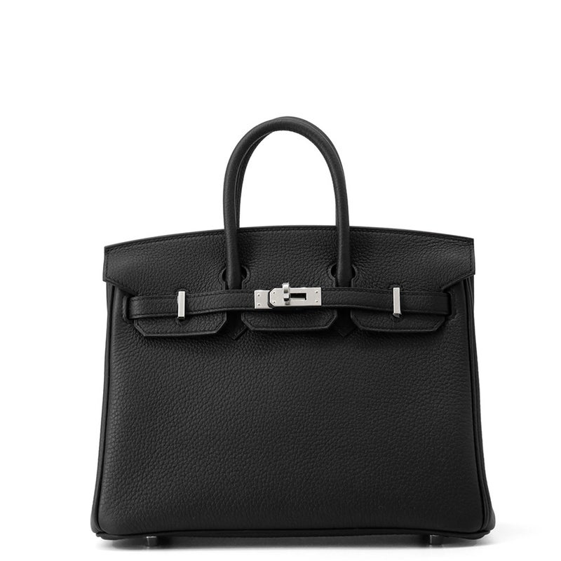 エルメス バーキン25 ブラック/シルバー金具 トゴ K刻印 HERMES Birkin ハンドバッグ 黒