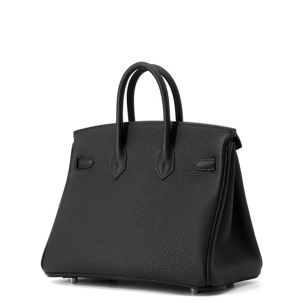 エルメス バーキン25 ブラック/シルバー金具 トゴ K刻印 HERMES Birkin ハンドバッグ 黒