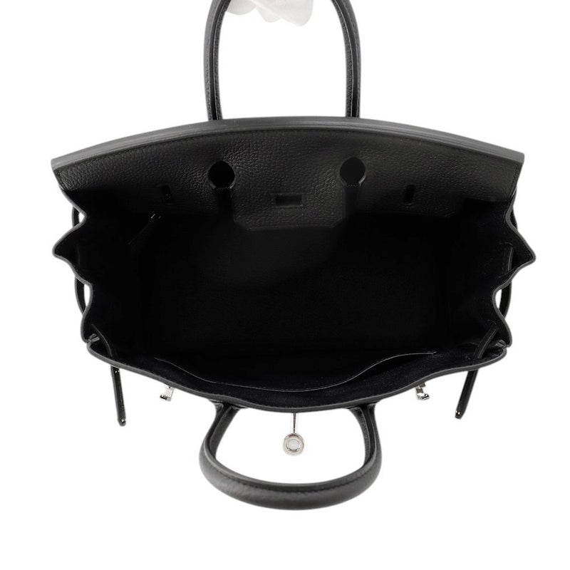 エルメス バーキン25 ブラック/シルバー金具 トゴ K刻印 HERMES Birkin ハンドバッグ 黒