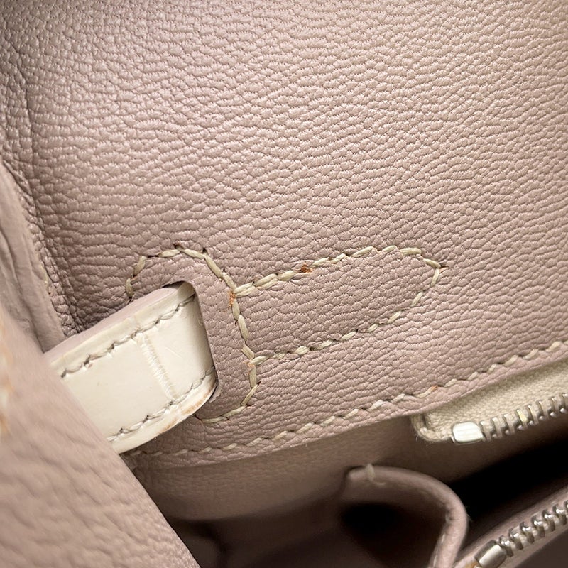 エルメス バーキン25 ヒマラヤ/シルバー金具 ニロティカスマット □N刻印 HERMES Birkin ハンドバッグ