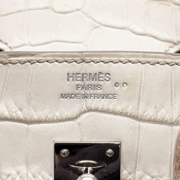 エルメス バーキン25 ヒマラヤ/シルバー金具 ニロティカスマット □N刻印 HERMES Birkin ハンドバッグ