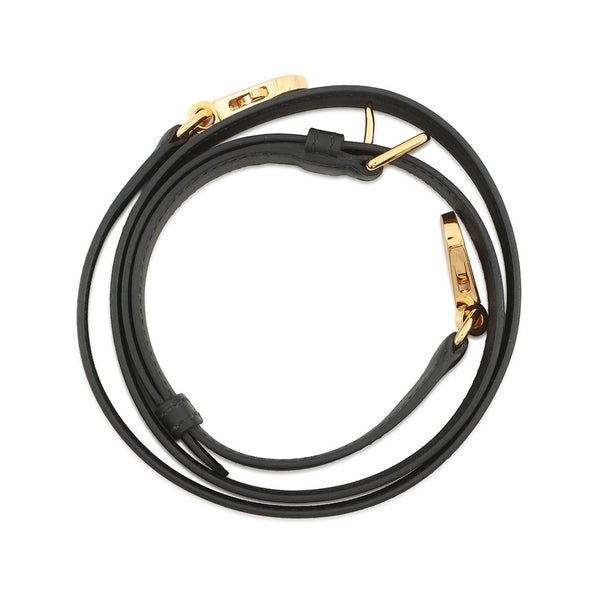 エルメス ショルダーストラップ バンドリエール Aストラップ ブラック/ゴールド金具 スイフト K刻印 黒