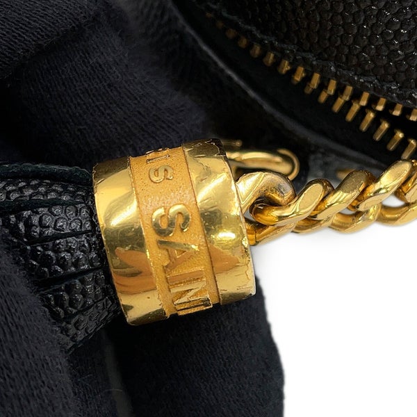 サンローランパリ チェーンショルダーバッグ ルー ミニ レザー 618057 SAINT LAURENT PARIS 黒 タッセル付き