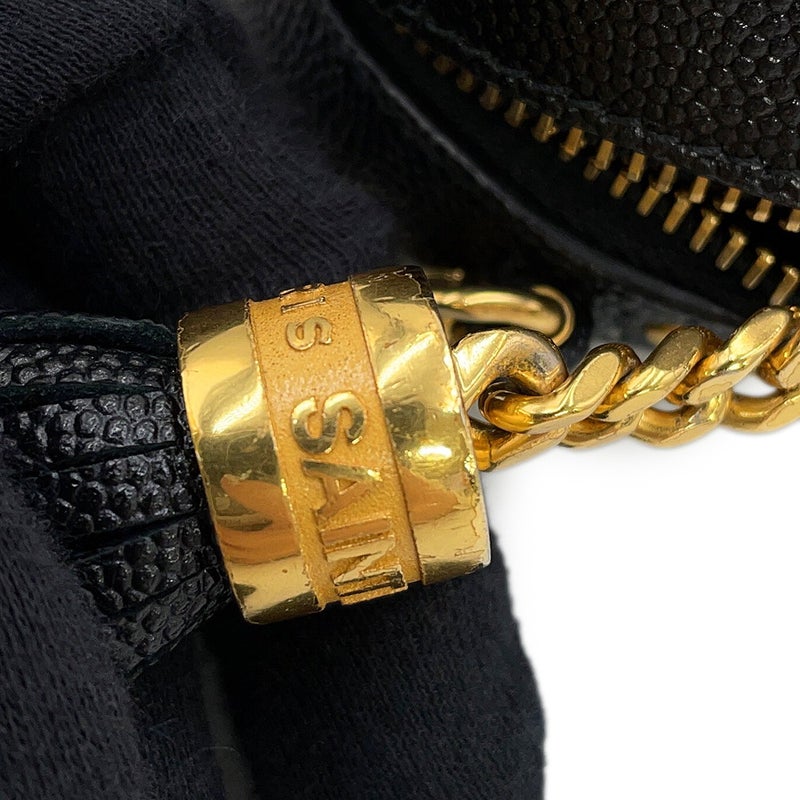 サンローランパリ チェーンショルダーバッグ ルー ミニ レザー 618057 SAINT LAURENT PARIS 黒 タッセル付き