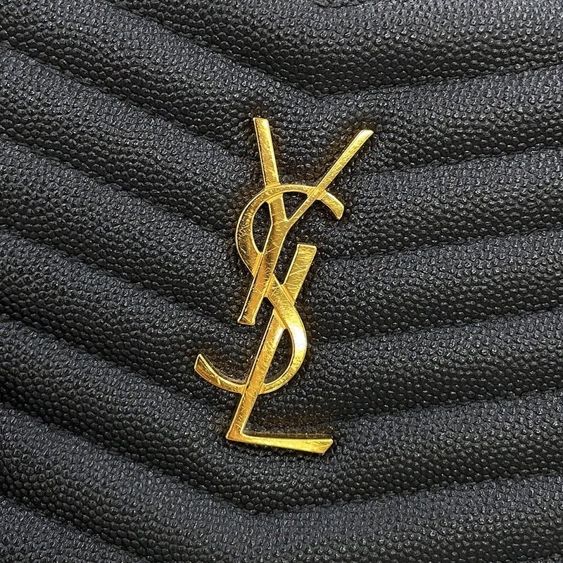 サンローランパリ チェーンショルダーバッグ ルー ミニ レザー 618057 SAINT LAURENT PARIS 黒 タッセル付き