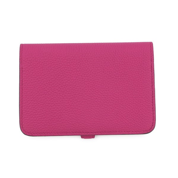 エルメス 二つ折り財布 ドゴン コンパクト ローズパープル/シルバー金具 トゴ C刻印 財布