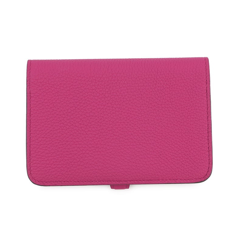 エルメス 二つ折り財布 ドゴン コンパクト ローズパープル/シルバー金具 トゴ C刻印 財布