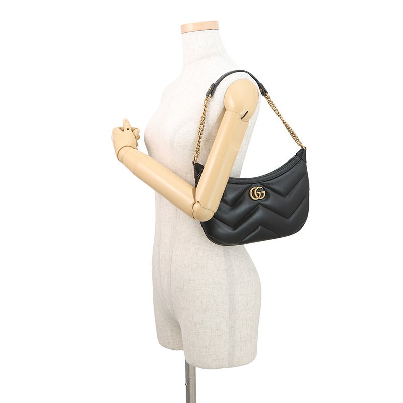 グッチ チェーンショルダーバッグ GGマーモント スモール キルティング レザー 777263 GUCCI バッグ ワンショルダー 黒