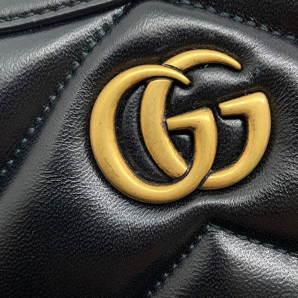 グッチ チェーンショルダーバッグ GGマーモント スモール キルティング レザー 777263 GUCCI バッグ ワンショルダー 黒