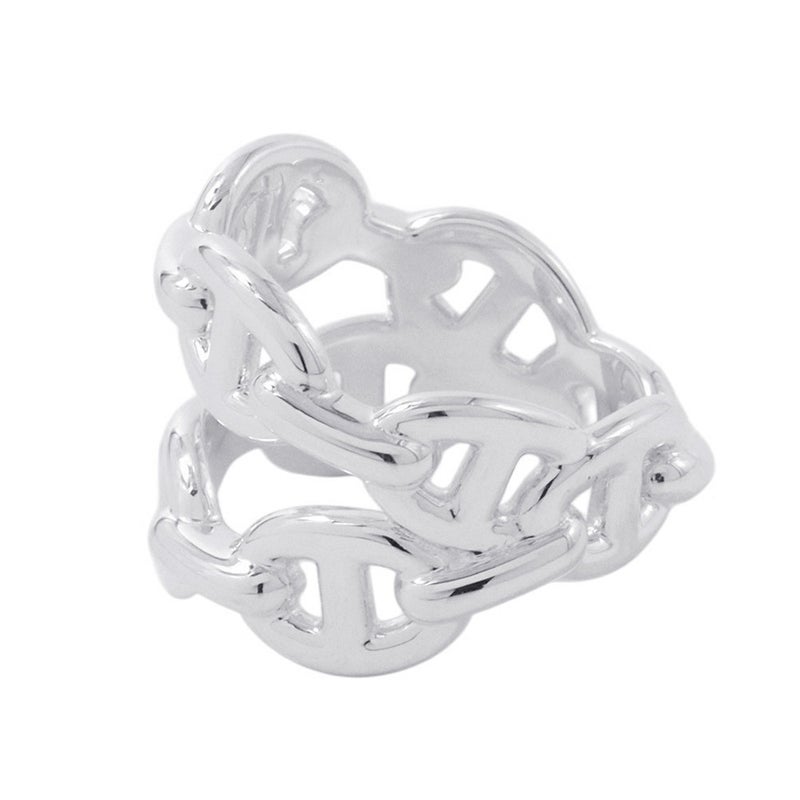 エルメス リング シェーヌダンクル アンシェネ ダブル ロウ SV925シルバー リングサイズ51 HERMES ジュエリー 指輪