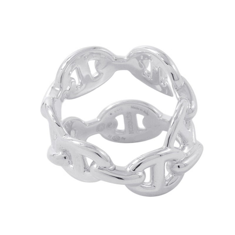 エルメス リング シェーヌダンクル アンシェネ ダブル ロウ SV925シルバー リングサイズ51 HERMES ジュエリー 指輪