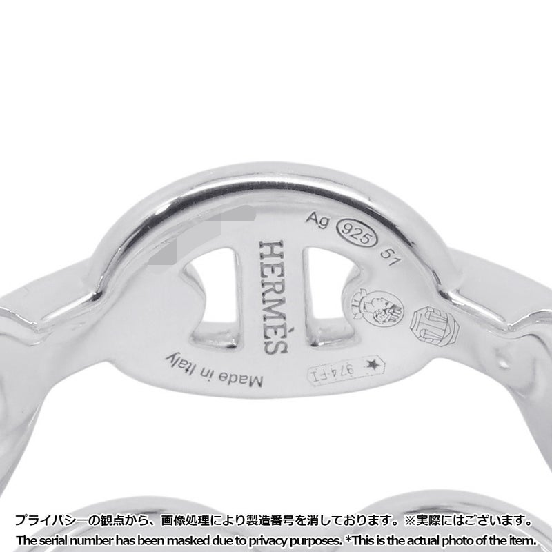エルメス リング シェーヌダンクル アンシェネ ダブル ロウ SV925シルバー リングサイズ51 HERMES ジュエリー 指輪