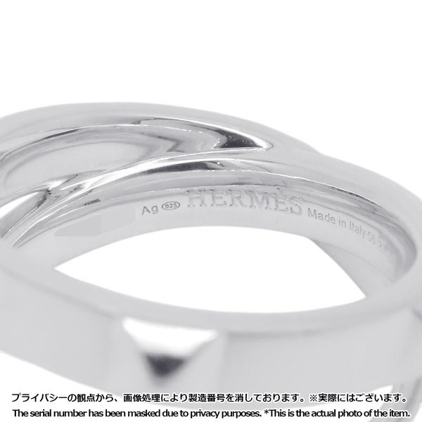 エルメス リング エルメス・クルー・ドゥ・H ダブルラウンドリング SV925シルバー サイズ51 HERMES ジュエリー