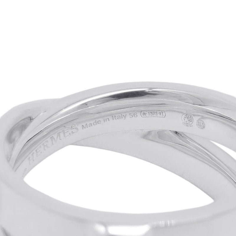 エルメス リング エルメス・クルー・ドゥ・H ダブルラウンドリング SV925シルバー サイズ51 HERMES ジュエリー